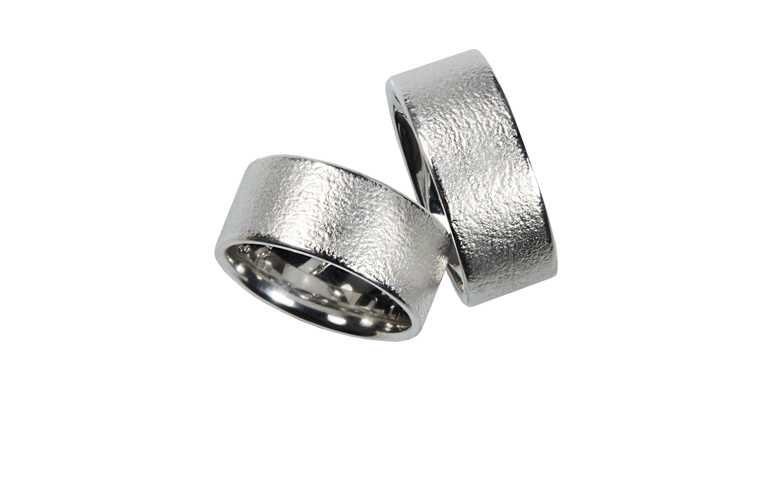 45200+45201-wedding rings, white gold 750